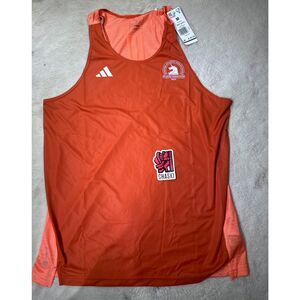 Adidas Boston Marathon 2023 running singlet Tank Top Brown HY3260 women's Large